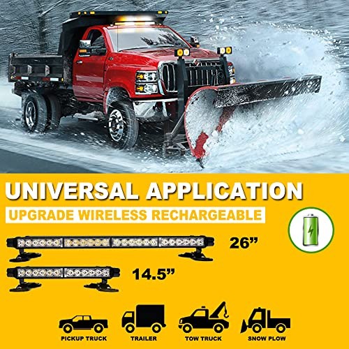 Wireless Remote Control 14.5'' LED Rooftop Double Side Emergency Hazard Strobe