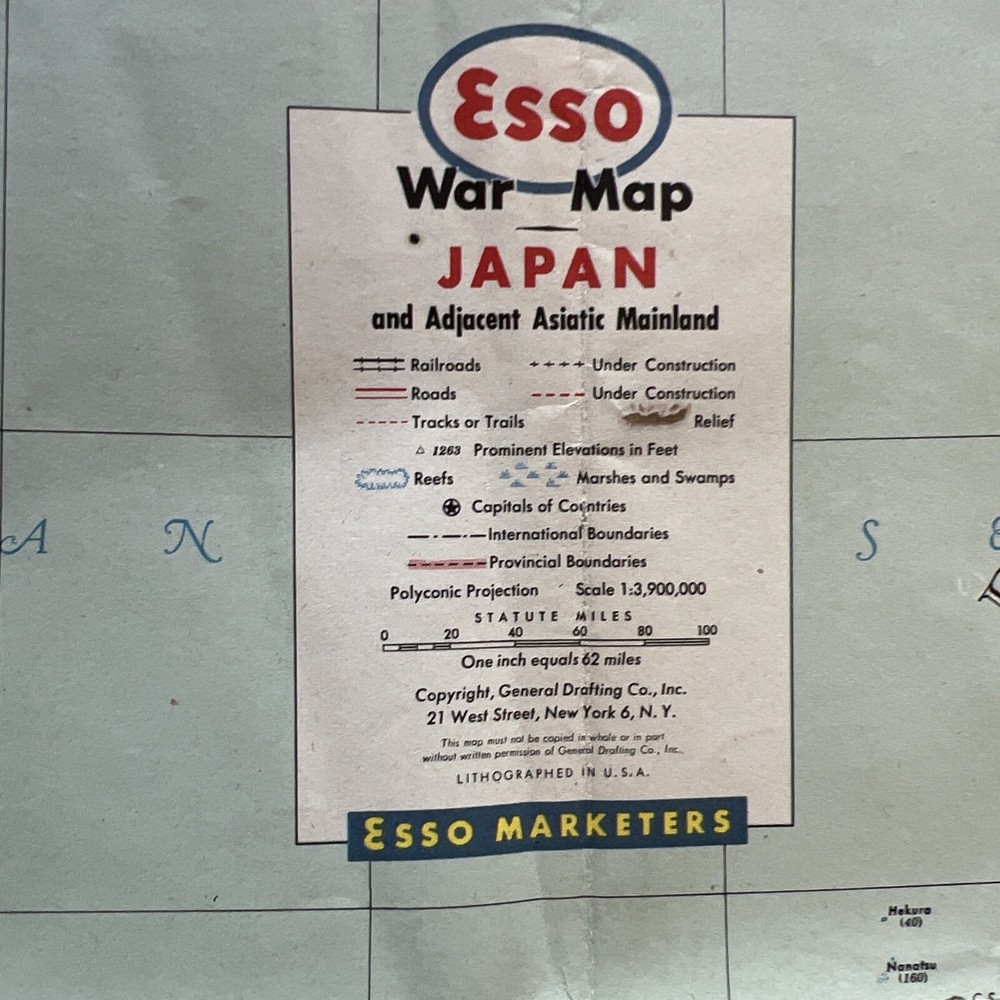 Esso War Map III Featuring The Pacific Theater
