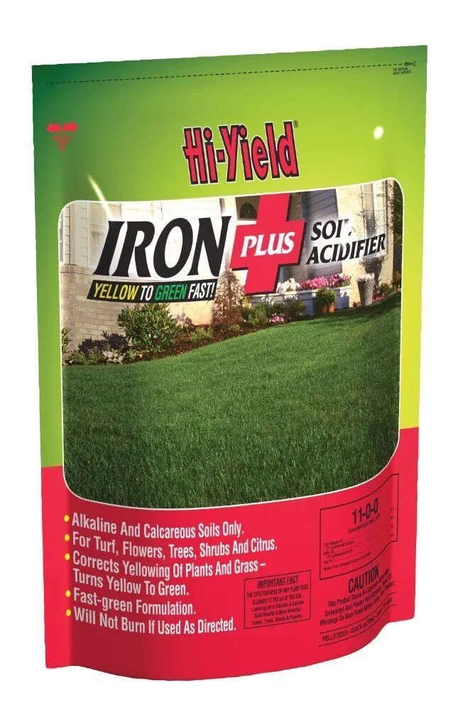Hi-Yield Iron Plus Soil Acidifier 4 Lbs Bag.