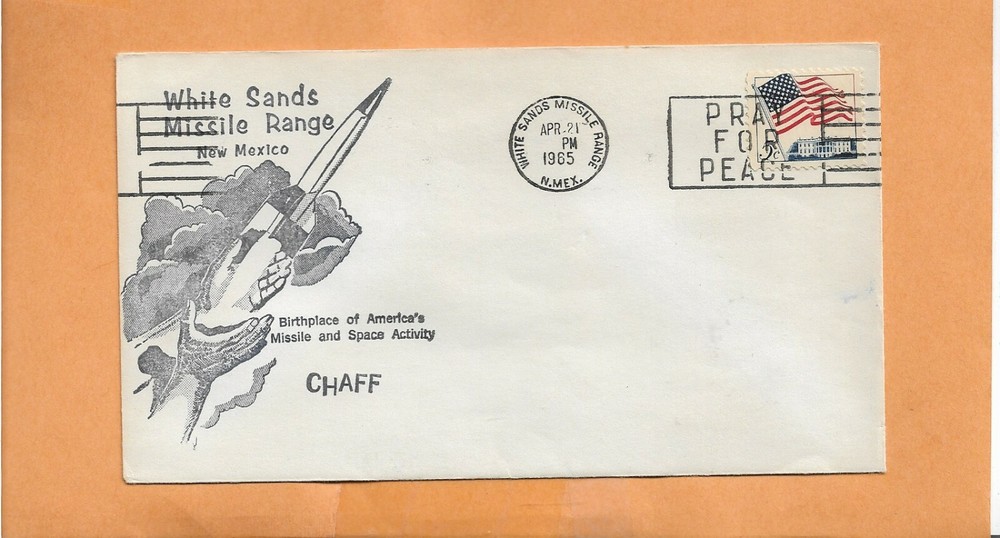 ROCKET FIRED FROM WHITE SANDS CHAFF APR 21,1965   SPACE COVER
