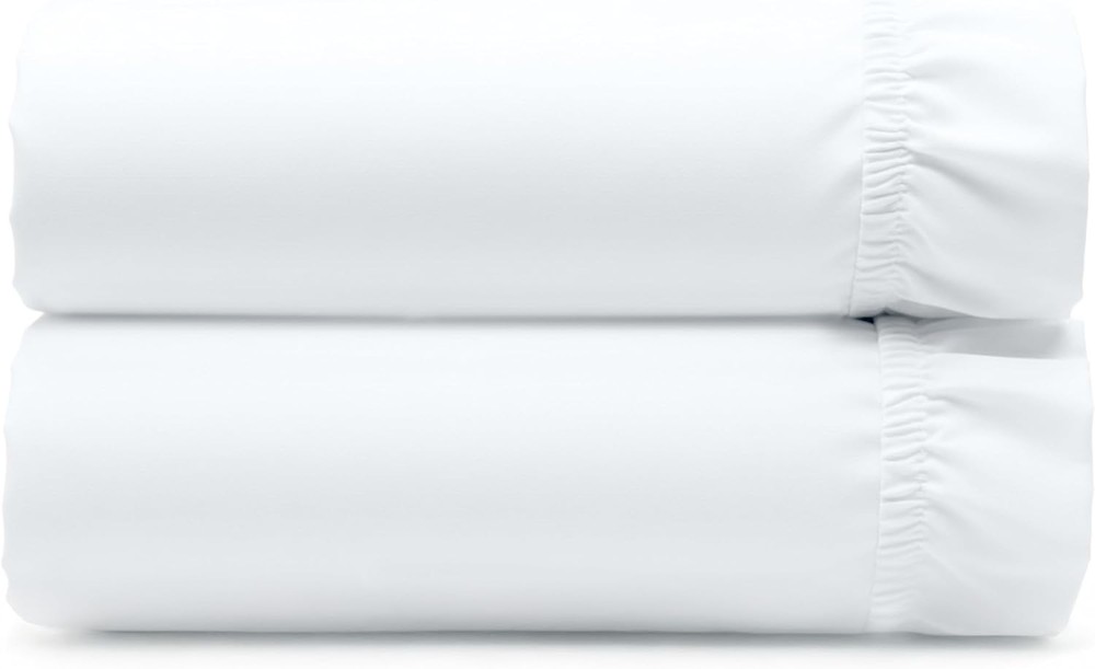 2-Pack Organic Cotton Twin Fitted Sheets - White