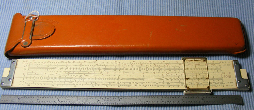 Vintage K&E Slide Rule With Leather Case