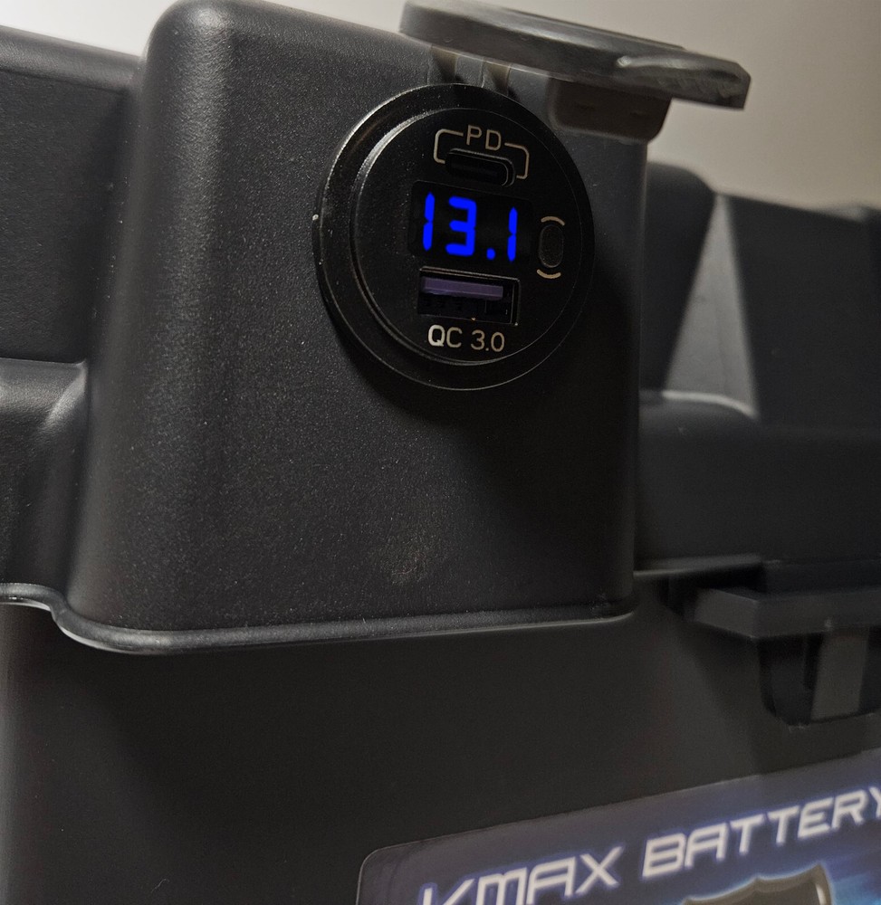 GROUP 24 Smart Battery Box for Minn Kota USB/2USB-C Voltmeter LED display