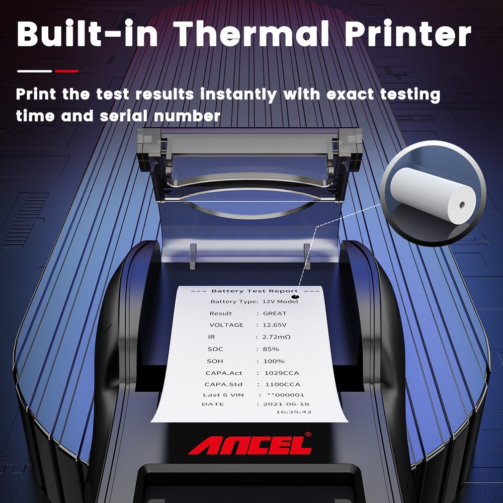 ANCEL BST600 12V & 24V 100-2000 CCA Car Battery Tester Analyzer With Printer US