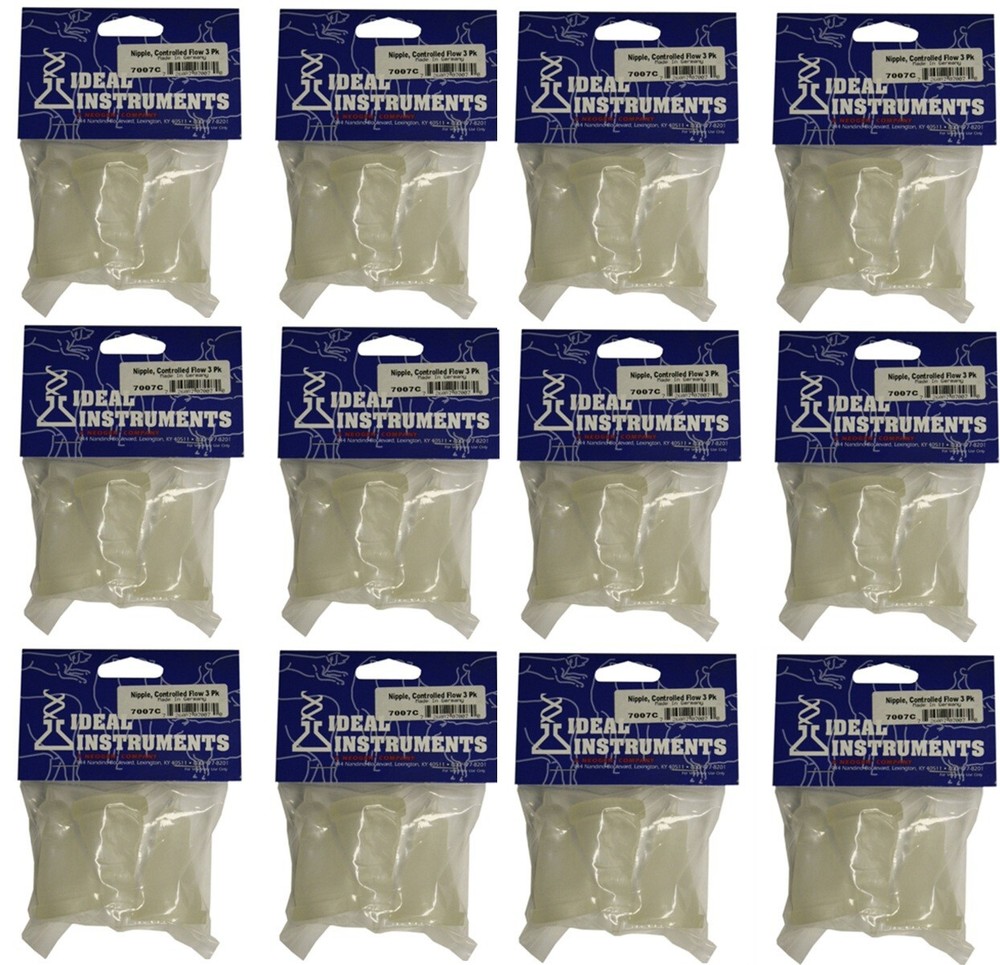 Ideal Instruments # 7007 3 Pack Controlled Flow Lamb Nursing Nipples - 12 Packs