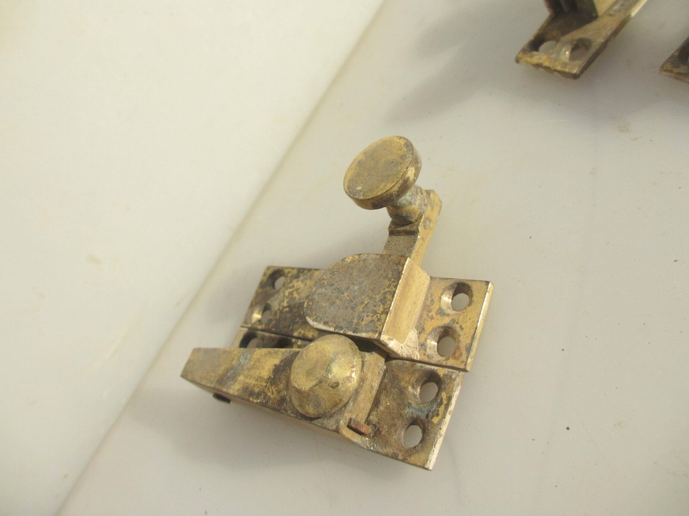 Vintage Brass Sash Window Latch Lock Fastener Catch Old Handle