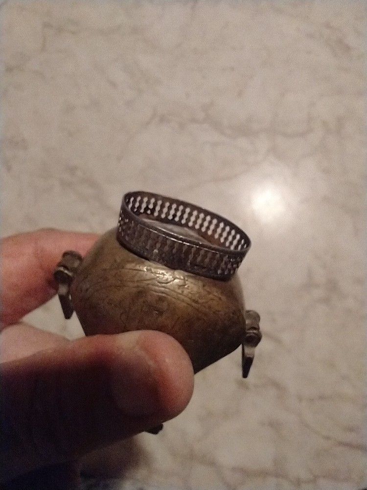 Vintage Ottoman Brass Gun Powder Container No Strap