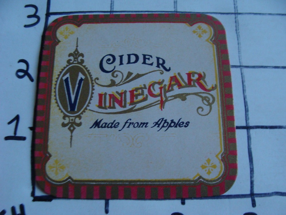 Original Vintage Label: CIDER VINEGAR made from Apples
