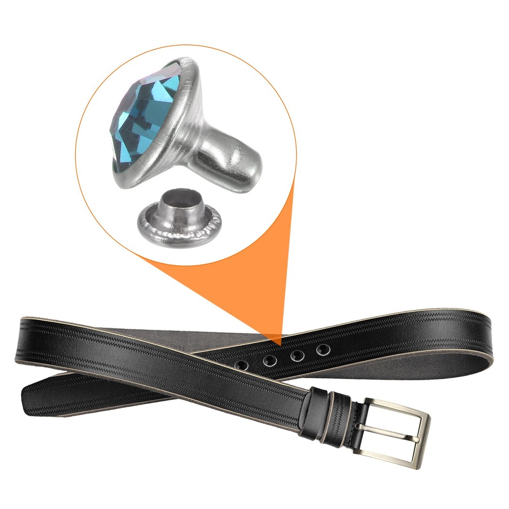 100pcs Crystal Rivets 8mm Rhinestone Rivets Rapid Stud Rivets, Blue