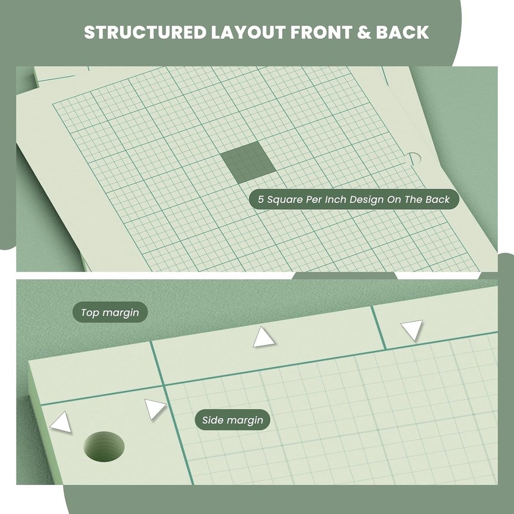Engineering Paper 8.5 x 11, 100 Sheets Top Glue Binding Engineering Notebook,...