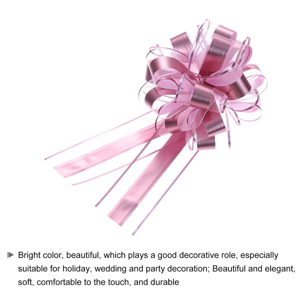 20 Pack 11" Large Pull Bow Metallic Gift Wrapping Bows Ribbon Pink