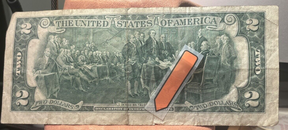 1976 $2 Dollar Bill Error (Miscut/Misaligned) L 22921387 A Rare-Front & Back