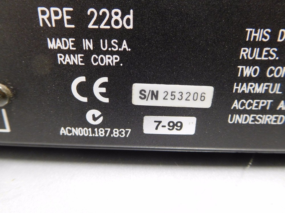 Rane Digital RPE 228d Programmable 2-Channel Equaliazer EQ
