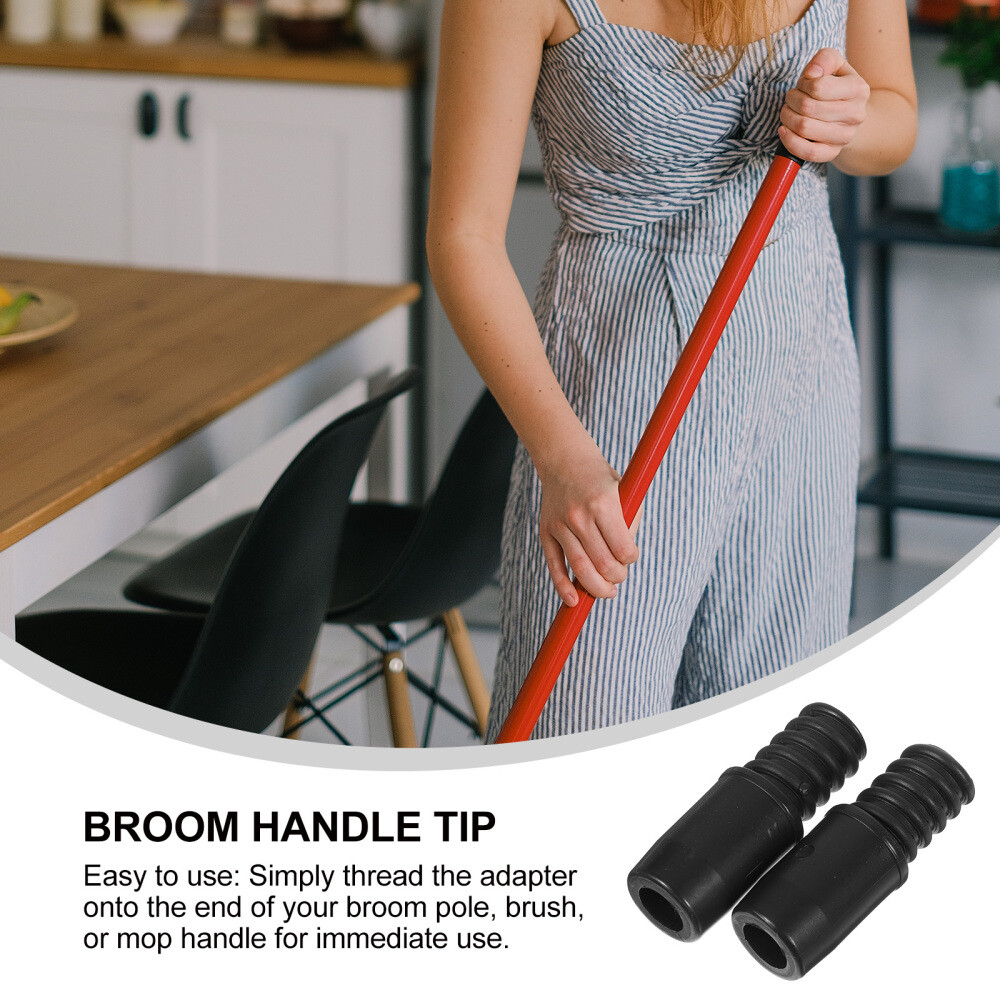 2PCS Commercial Broom Handle End Adapter Threaded Tips Sweeping Broom Handle New