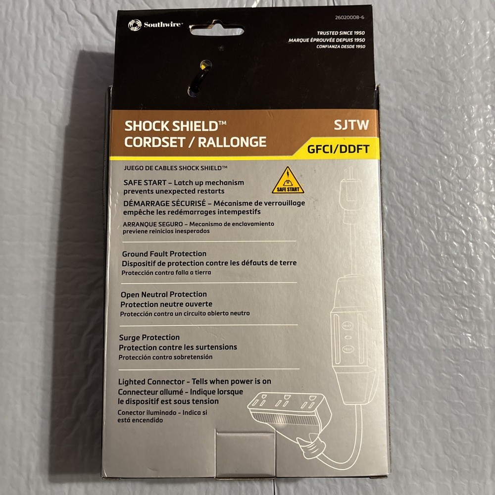 Southwire Shock Shield Portable Cordset GFCI DDFT SJTW