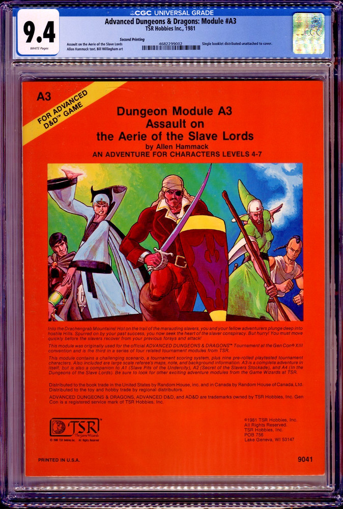 Dungeons & Dragons Module A3  CGC 9.4  2nd Edition