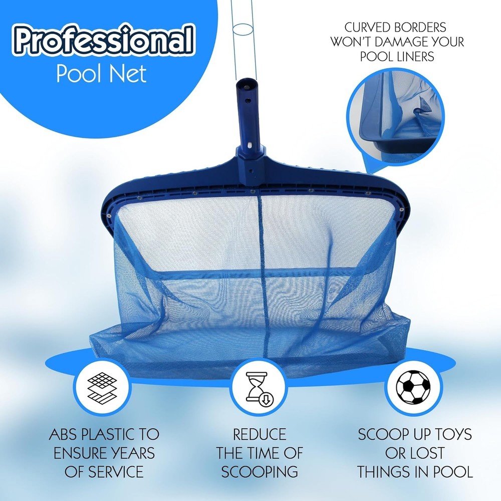 Durable Pool Skimmer Net for Easy Leaf Cleaning