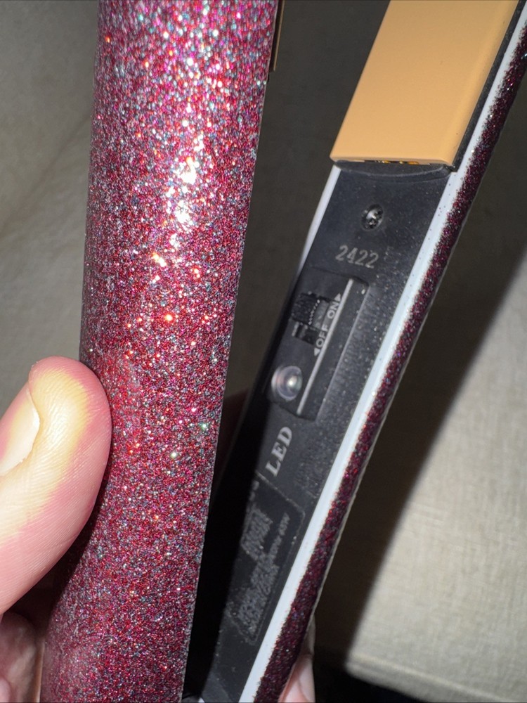 Chi Ceramic Flat Iron Glitter pink Works Great! Excellent Used Condition