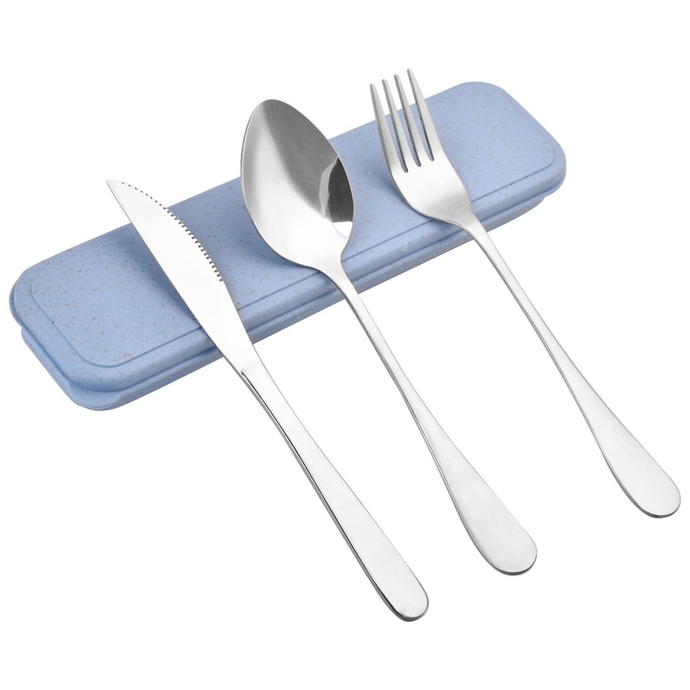 Travel Silverware Set with Case, Reusable Utensils Set with Case, Portable Sp...