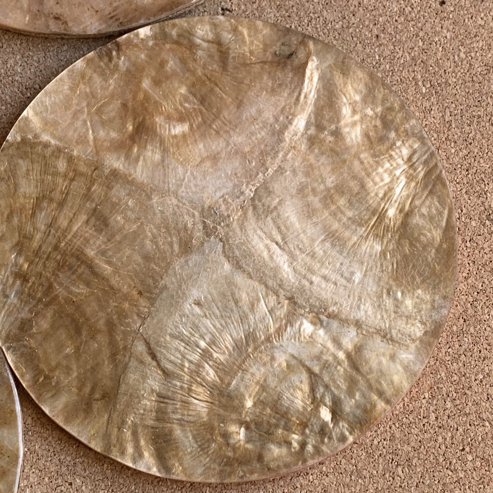 Set Of 4 Capiz Shell Coasters 4”