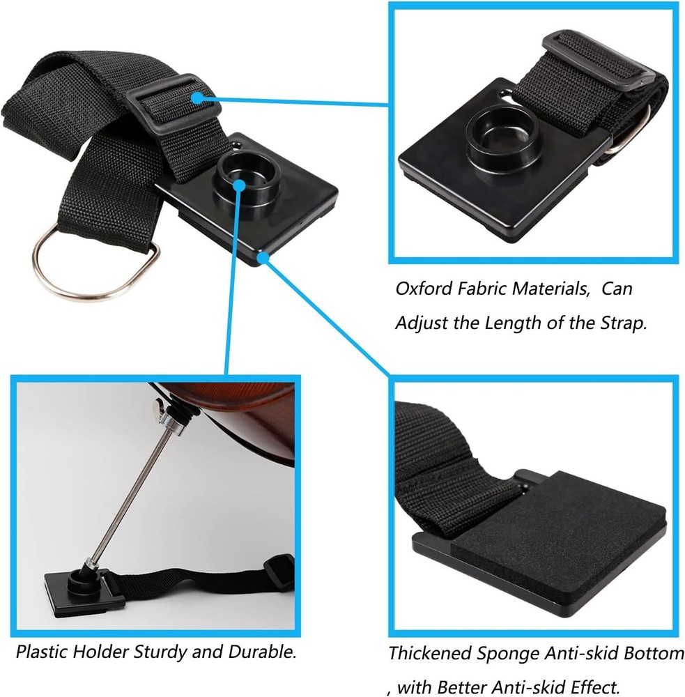 5 Pcs Cello Endpin Anchor Stopper Include Adjustable Strap Rest Cello...