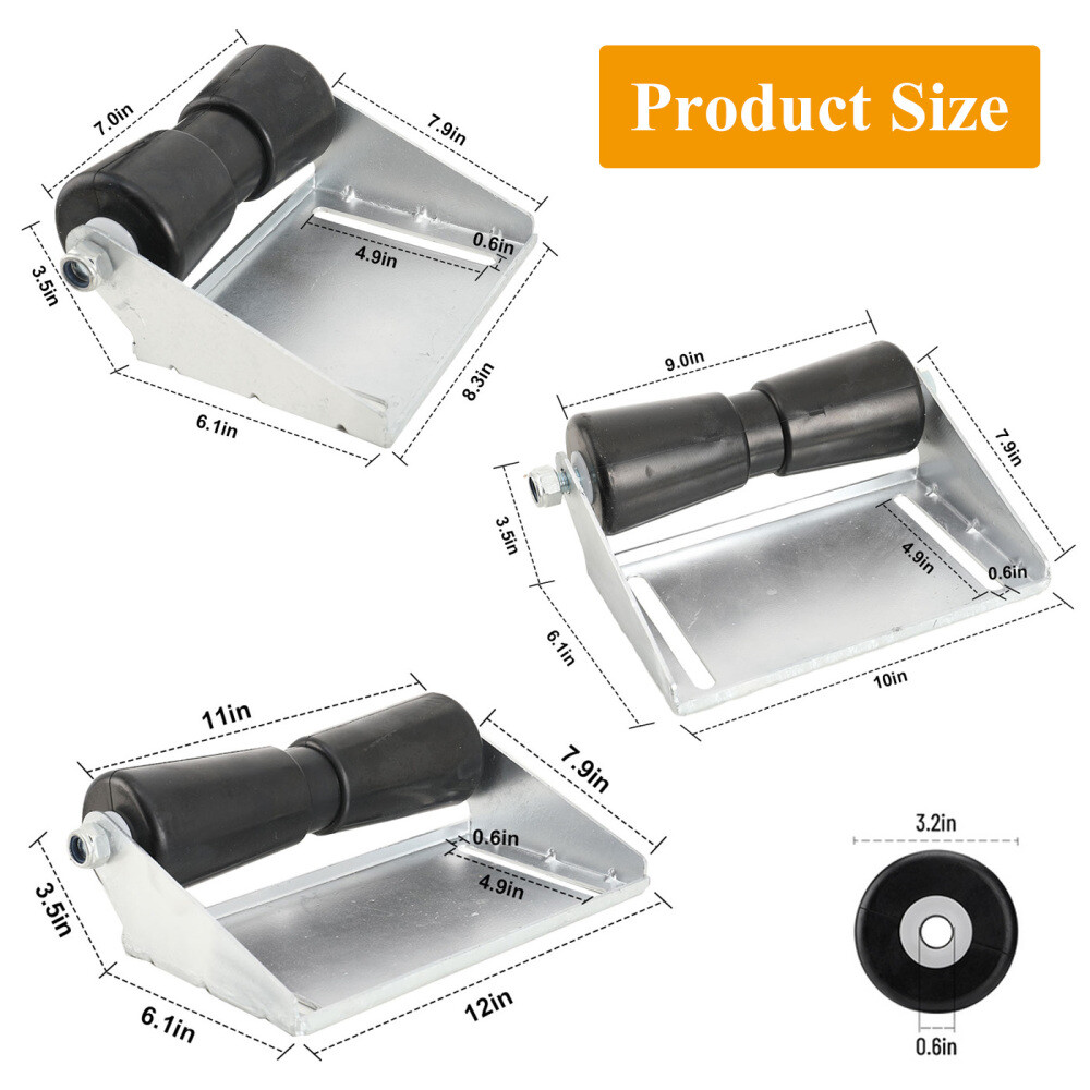 For Boat Trailer Rollers with Brackets 8 / 10 / 12 inch Keel Roller Assembly Kit