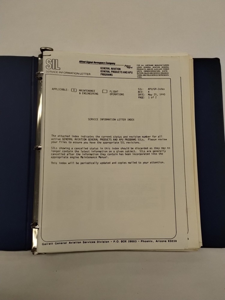 Garrett Service Information Letters 1987-90-Original
