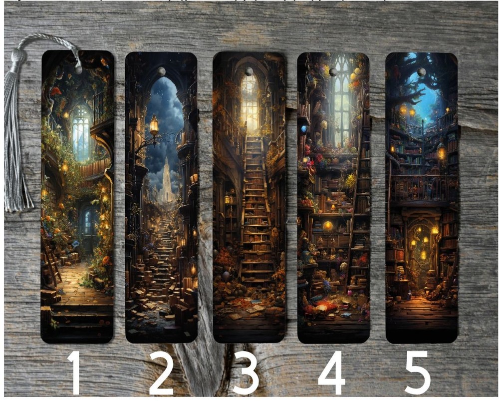 Mysterious Library Themed Metal Bookmarks