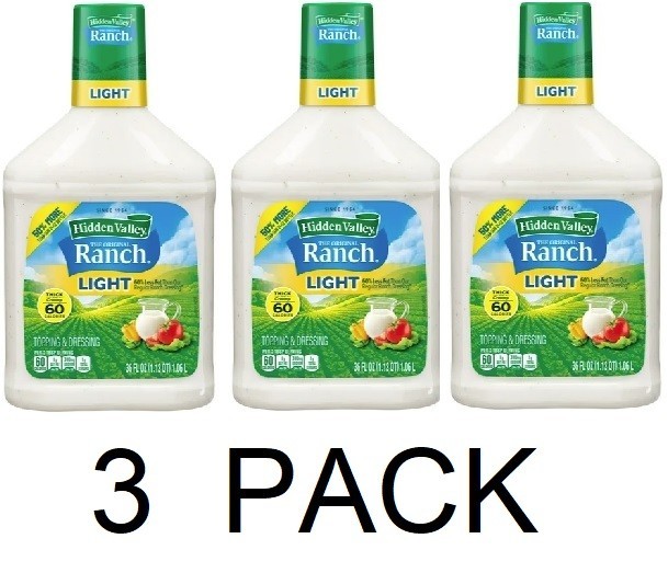 Hidden Valley The Original RANCH LIGHT Dressing 36 oz Bottle - 3 PACK