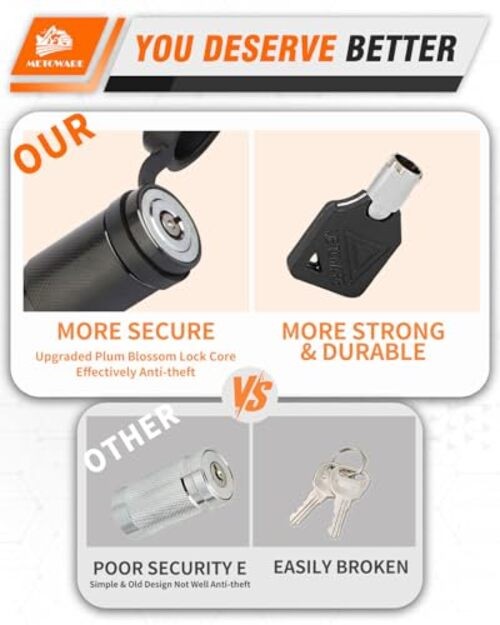 Trailer Hitch Lock, 5/8" Dia with Extra Long 4" Span,Trailer Receiver 1-PACK