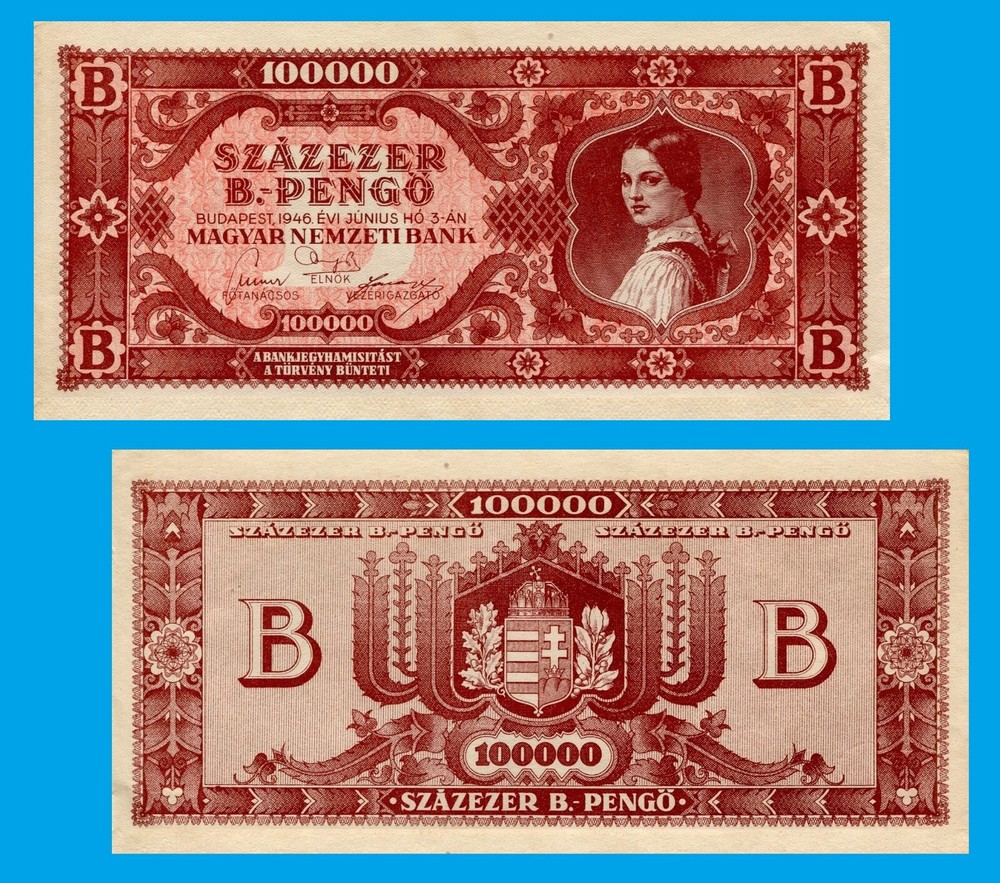 HUNGARY 100 000 B Pengo 1946  --+- Copy