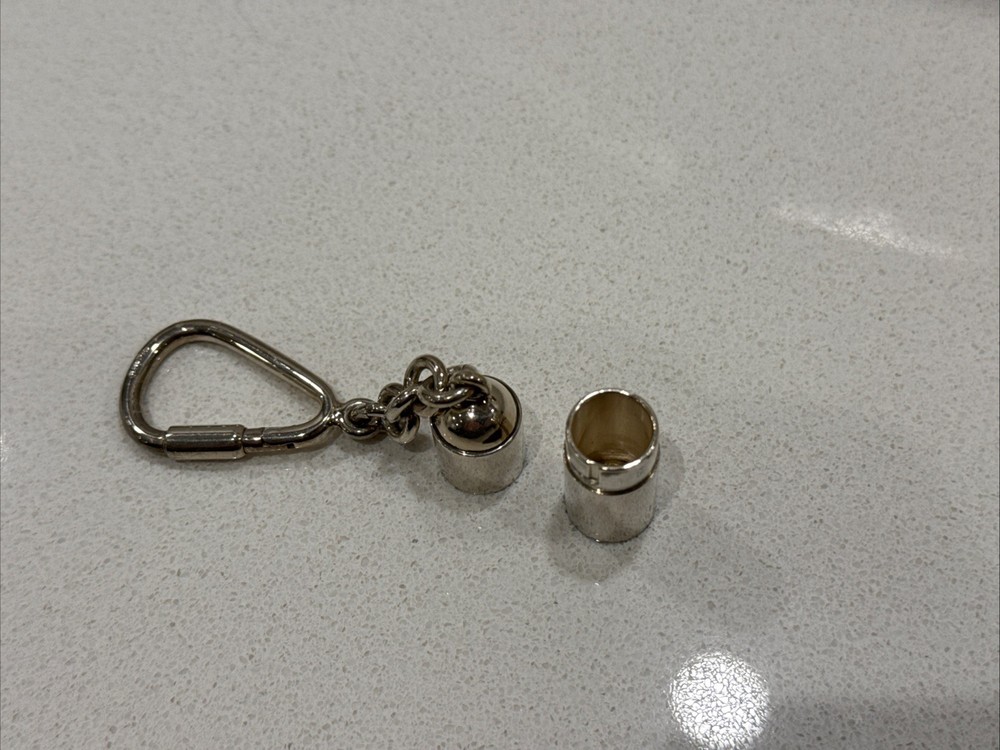 Sterling Silver Pill Box Key Ring