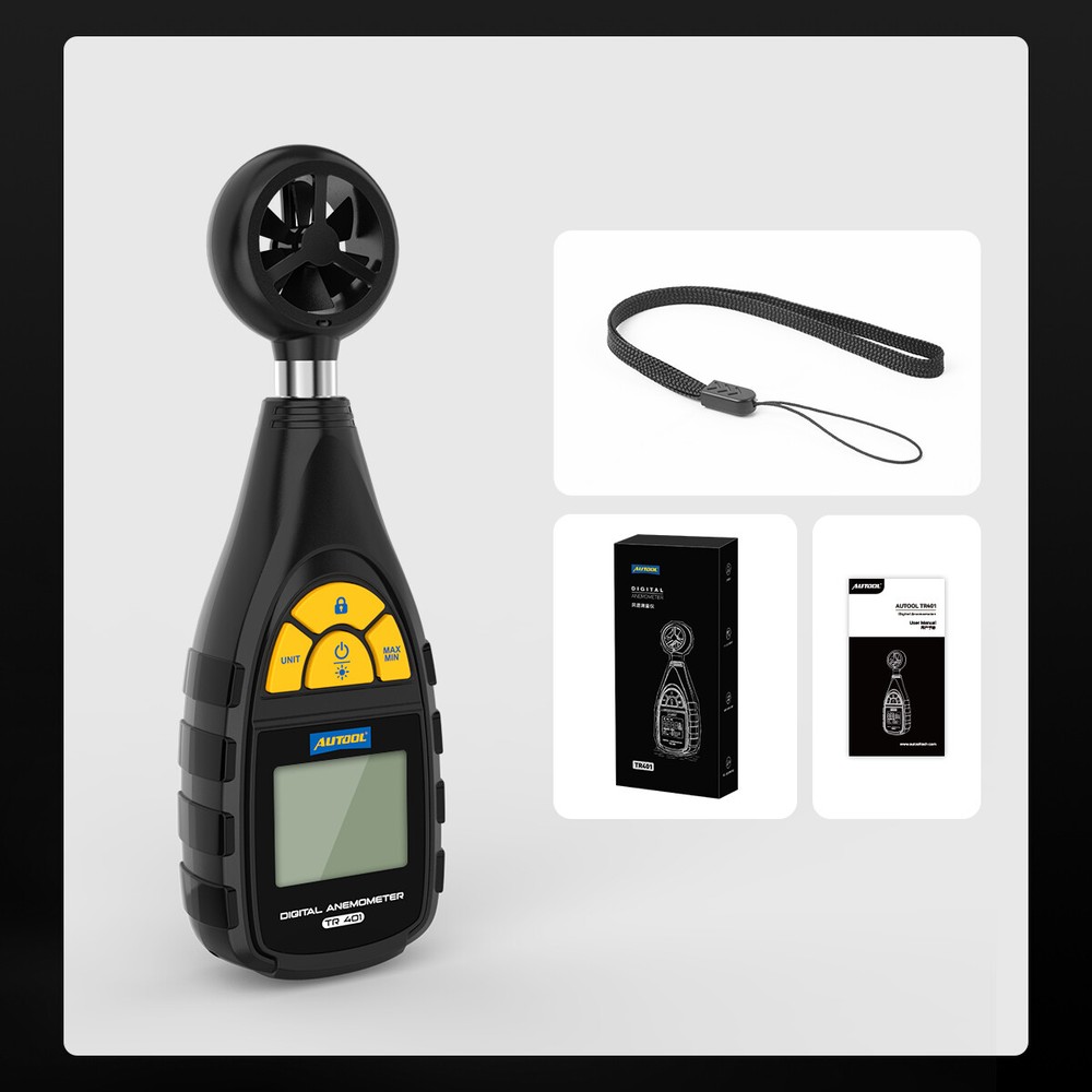 Handheld Digital Anemometer Thermometer Wind Speed Temperature Meter LCD Display