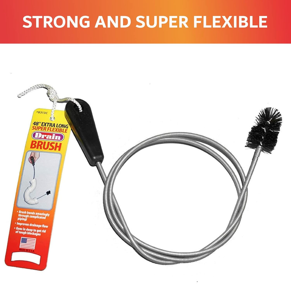 48" Flexible Long Sink Drain Tool, AC Drain Line Cleaner Tool, Remove AC Cloggin