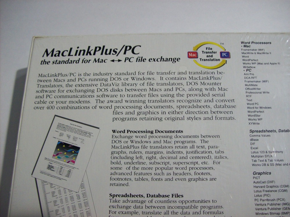 Mac Link Plus PC Version 6: Mac and PC File Exchange Software