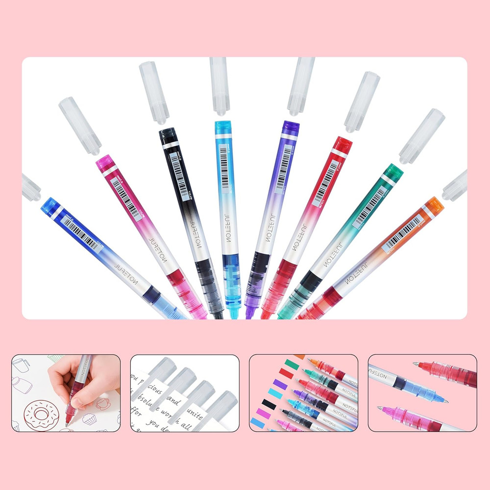 Liquid Ink Rollerball Pens, Multicolor 0.7Mm Medium Point Tip, Rolling Pen for D