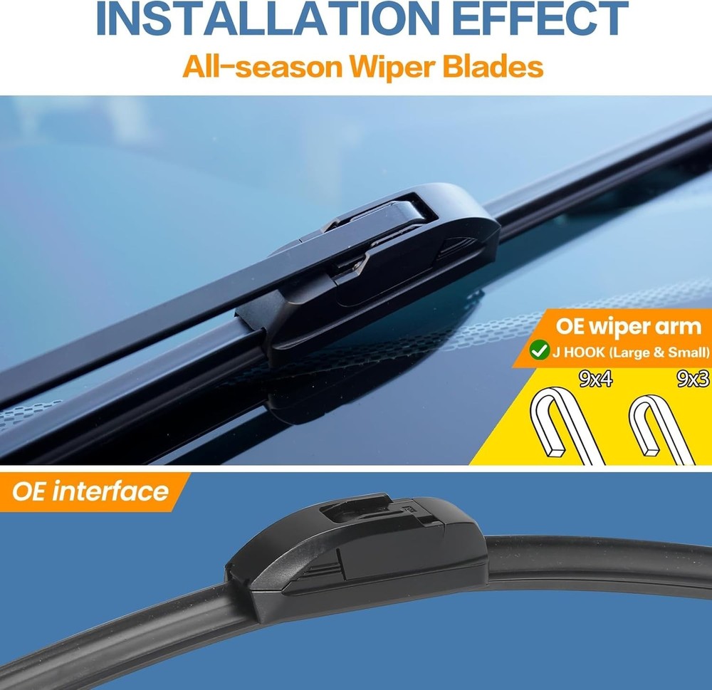 OEM QUALITY 24+18 Premium Original Replacement Windshield Wiper Blades,Quiet ...