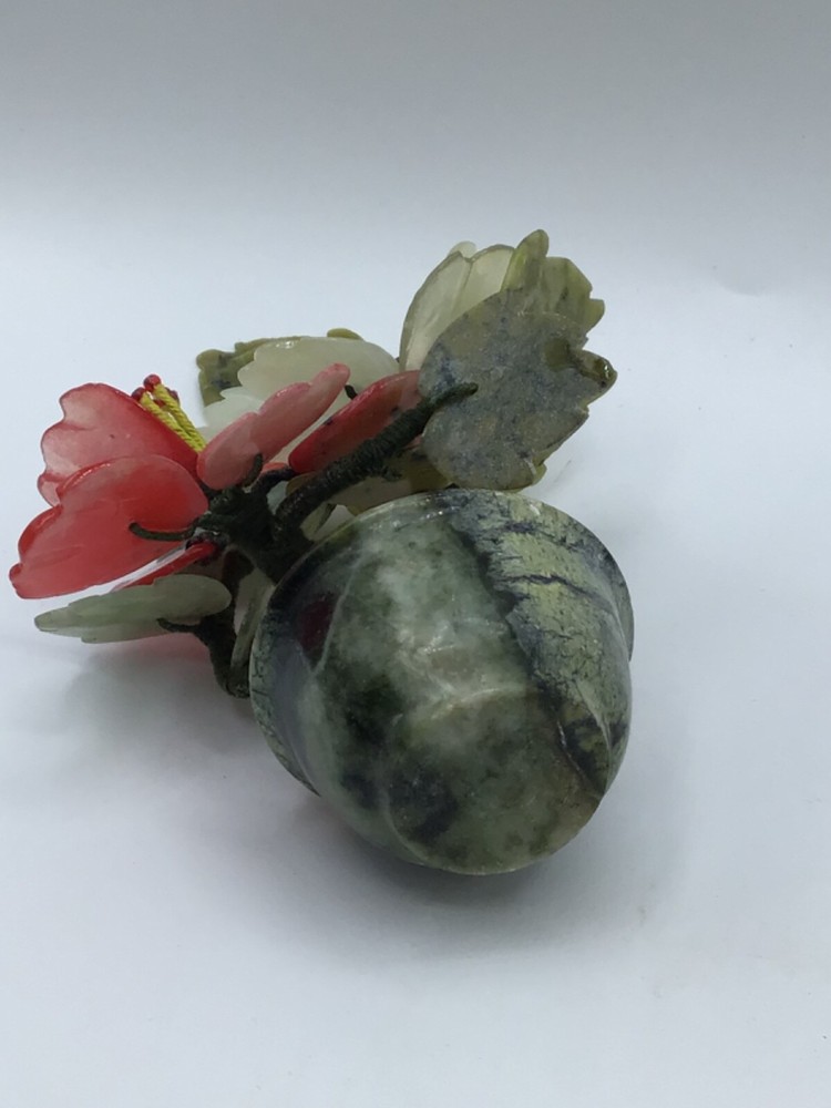 Vintage Chinese Jade Tree Blossom with Marble Base 7"