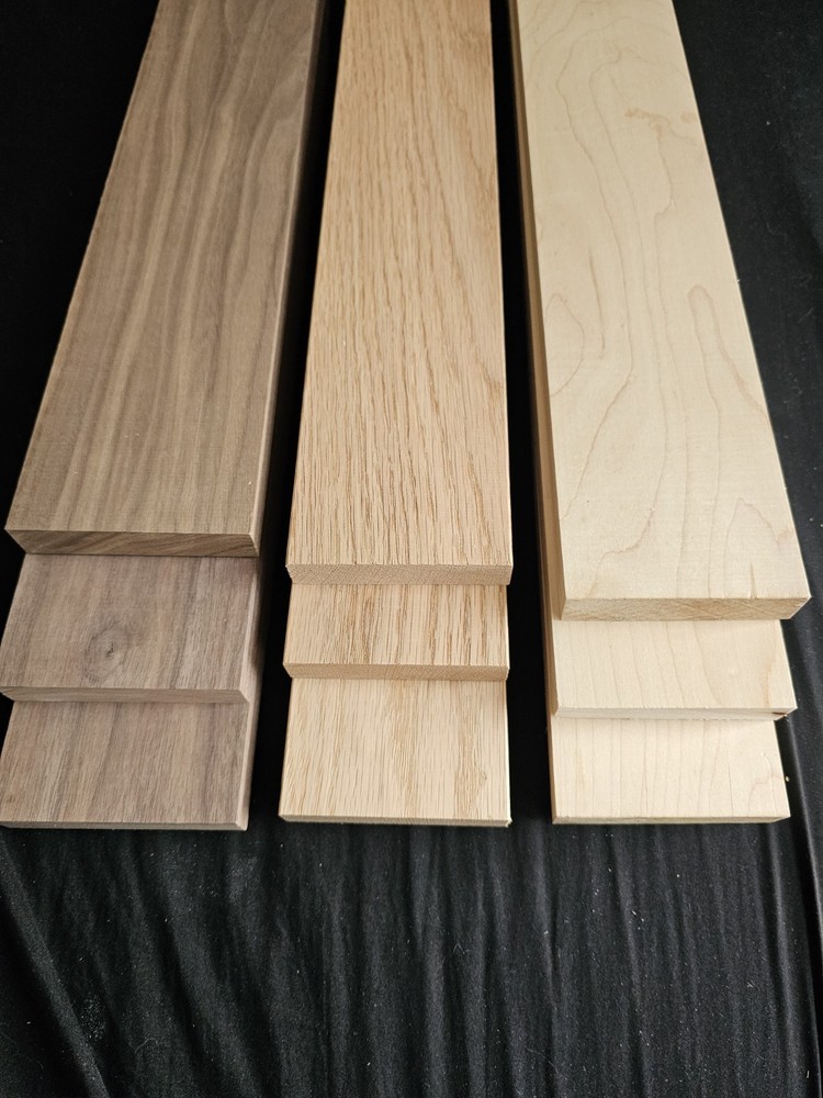 Walnut, Hard Maple, Red Oak