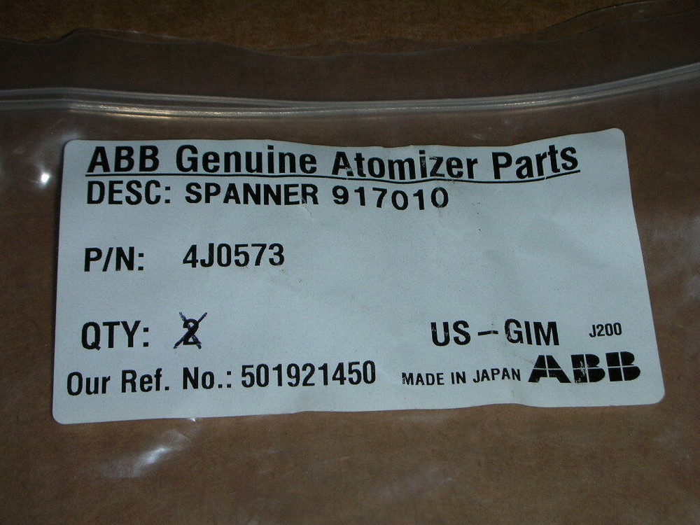 ABB 4J0573 917010 Spanner Wrench for Atom izer 1-Piece, NOS!!