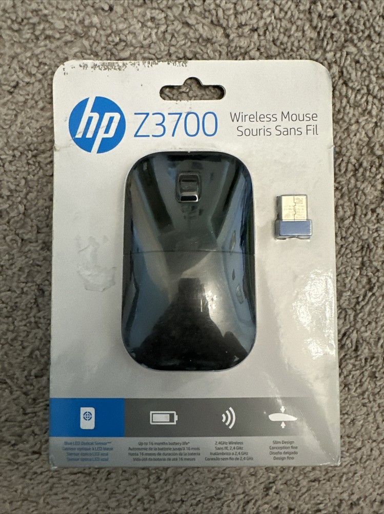 HP Z3700 Wireless Computer Mouse with USB Dongle Black