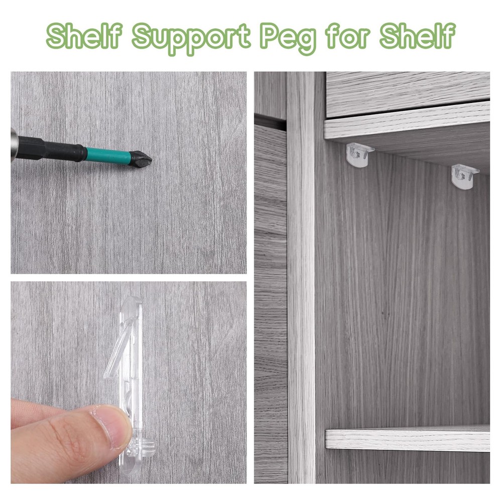 Plastic Locking Shelf Support Pegs 20 PCS 6mm Self-Locking Clear Bracket Pins