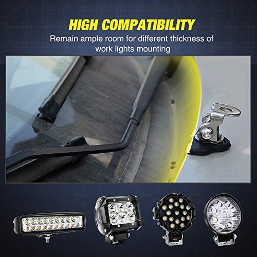 Nilight LED Light Bar Mounting Bracket 2PCS Universal Adjustable Silver-2