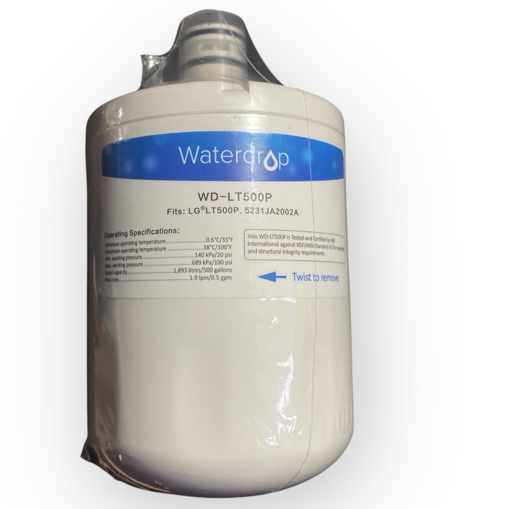 Waterdrop WD-LT500P Refrigerator Water Filter Fits LG LT500P 5231JA2002A Sealed