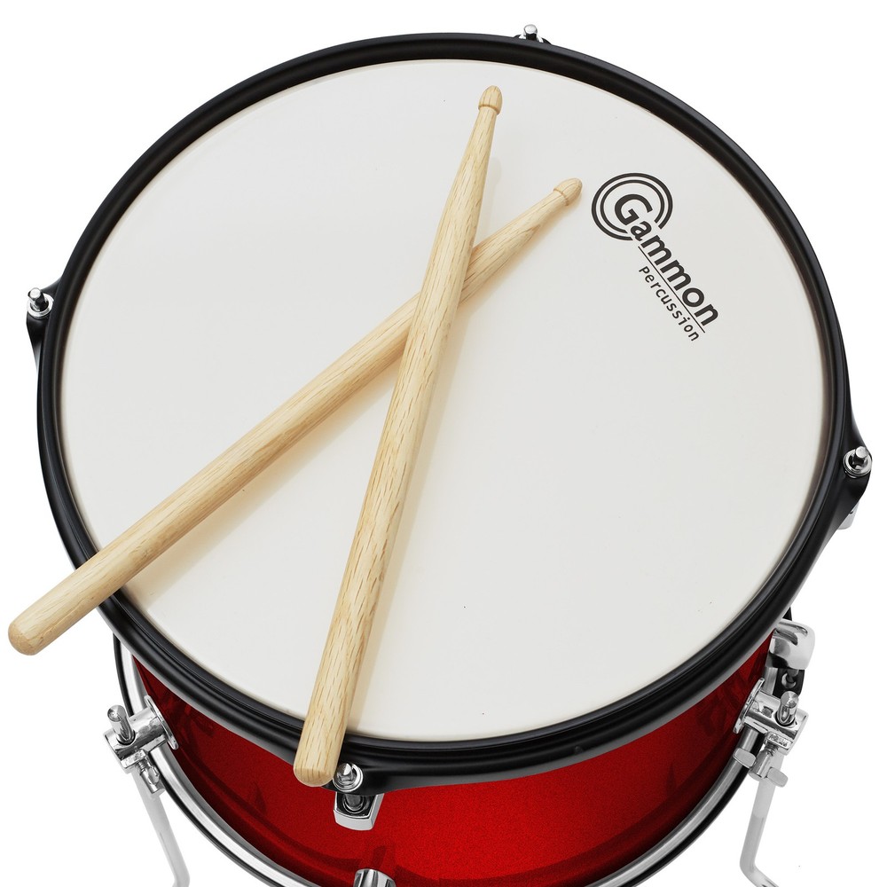 OPEN BOX - 5-Piece Beginner Junior Drum Set w/ Stool & Stands - Red