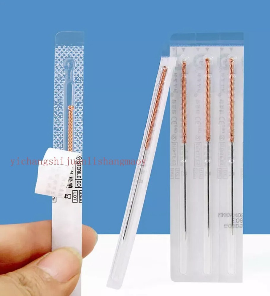 Acupuncture Copper Handle Long Large sharp Needles without guide tube 100/box