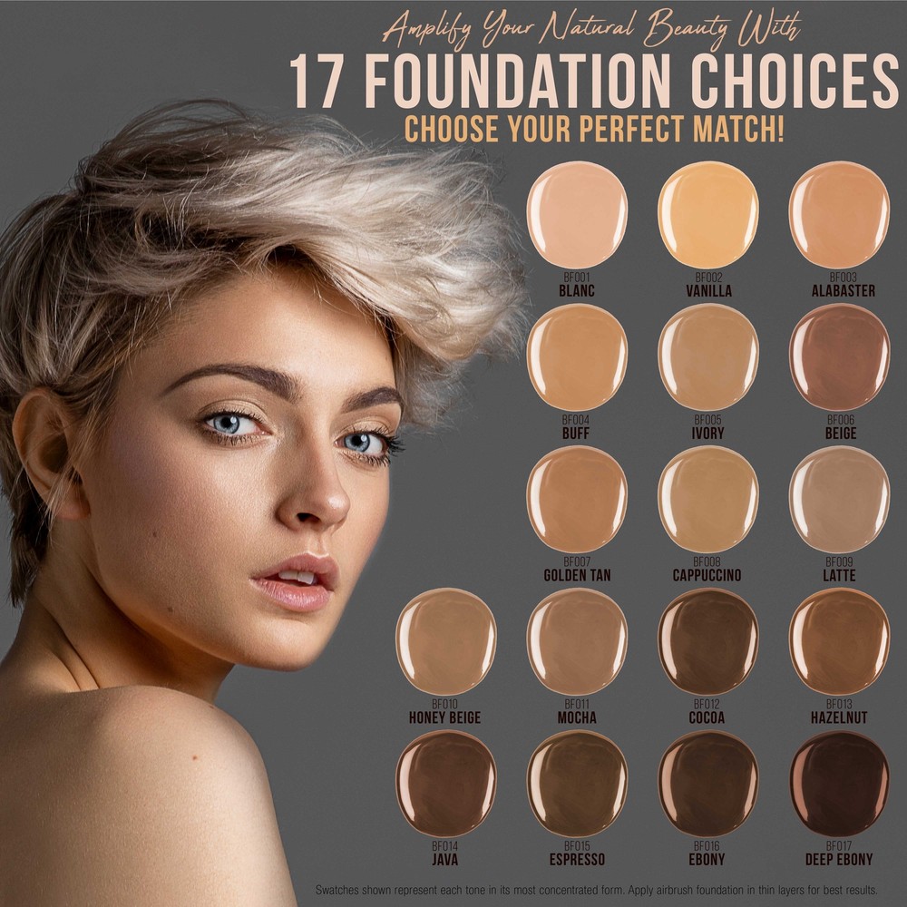 New Belloccio Pro Airbrush Makeup JAVA SHADE FOUNDATION Flawless Face Cosmetics