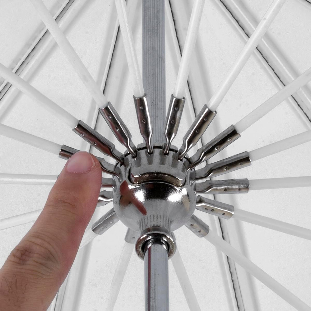 Easy Lock Medium Deep White Fiberglass Umbrella (41")