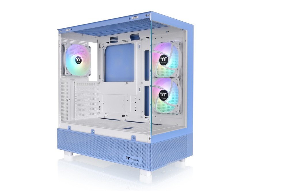 Argb Hydrangea Blue Mid Tower Computer Chassis With Tempered Glass Fans Usb 3.2
