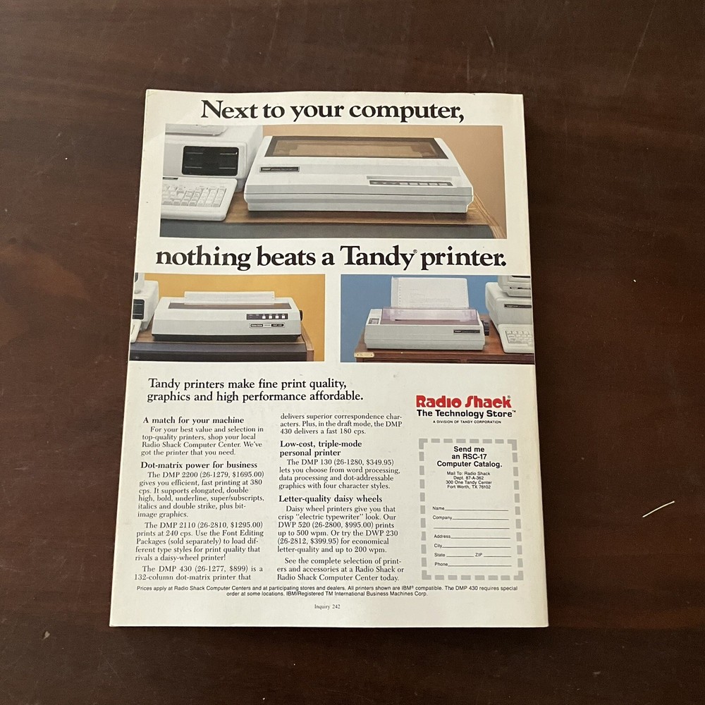 February 1987 Byte computer magazine Wood Computer School Desk Cover